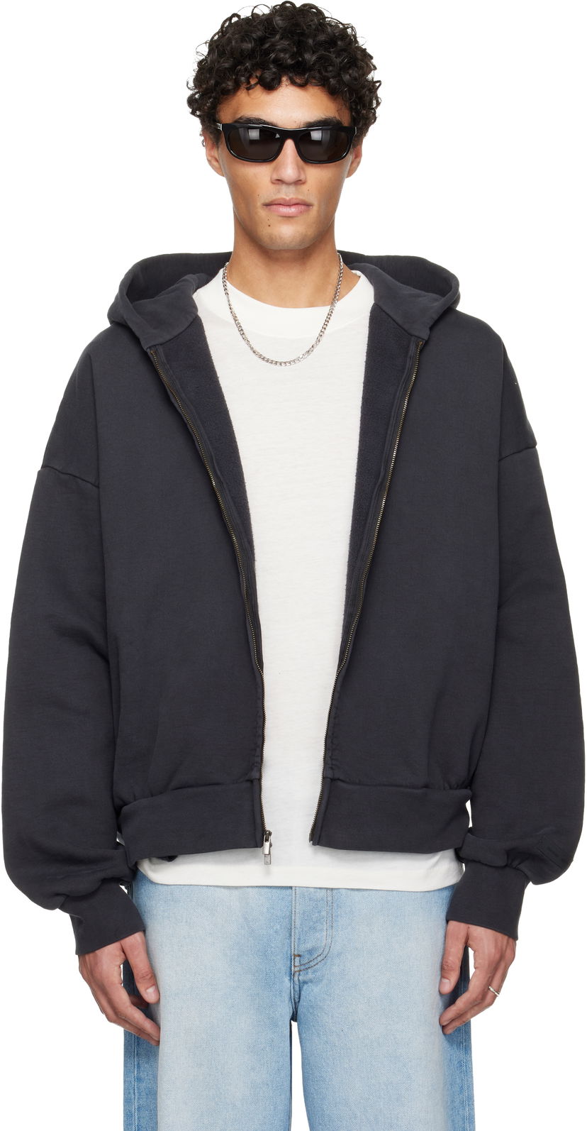 Суитчър Fear of God ESSENTIALS Holiday Embroidered Classic Full Zip Hoodie Черно | 192HO254782F