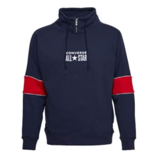 Суитчър Converse All Star Funnel Neck Quarter Zip Sweatshirt Синьо | 10018299-A01