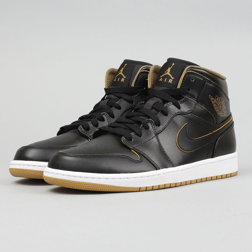 Кецове и обувки Jordan Air Jordan 1 Mid "Black Gold" Черно | 554724-042, 1