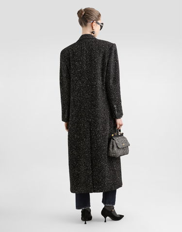 Палта Dolce & Gabbana Dolce & Gabbana Oversized Double-breasted Wool Blend Chevron Coat Черно | F0GHHTFCZADS8031, 2