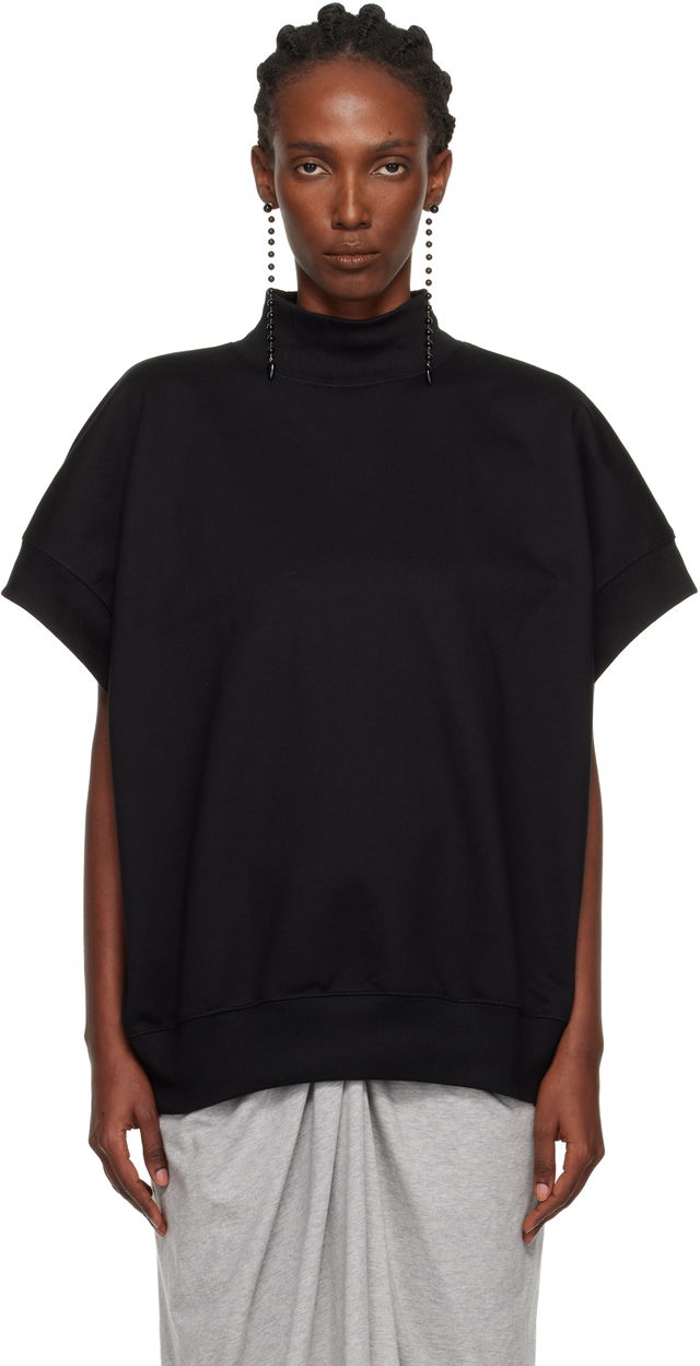 Dries Van Noten Mock Neck Short Sleeve Sweatshirt Top