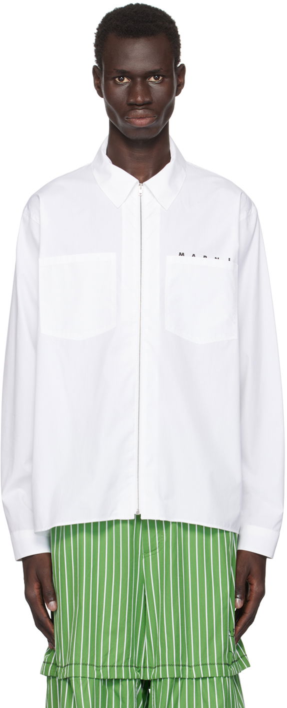 Риза Marni Zip Shirt Бяло | CUMU0297P0 USCT88, 0