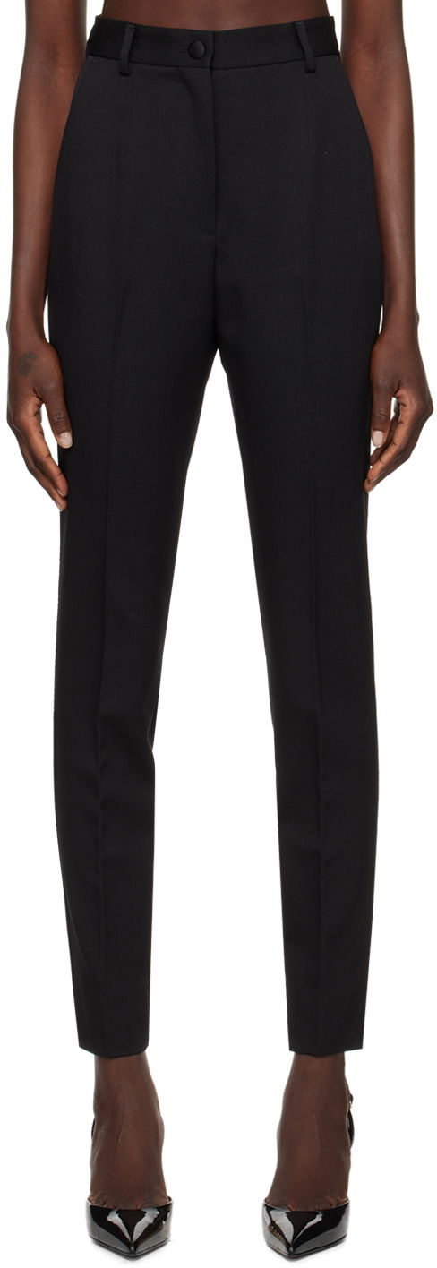 Панталони Dolce & Gabbana Creased Dress Trousers Черно | FTC30T FU28J, 0