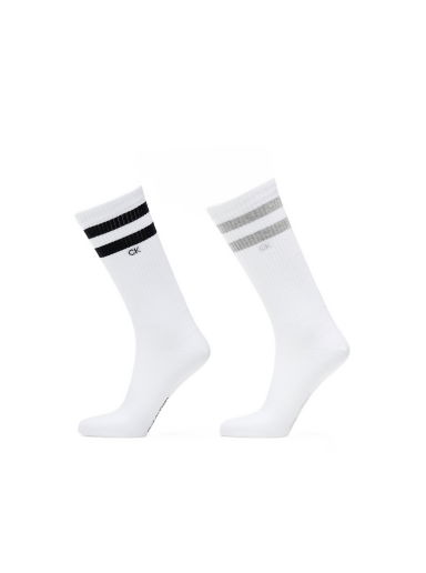 Чорапи CALVIN KLEIN High Socks 2-Pack Бяло | 701218711 004