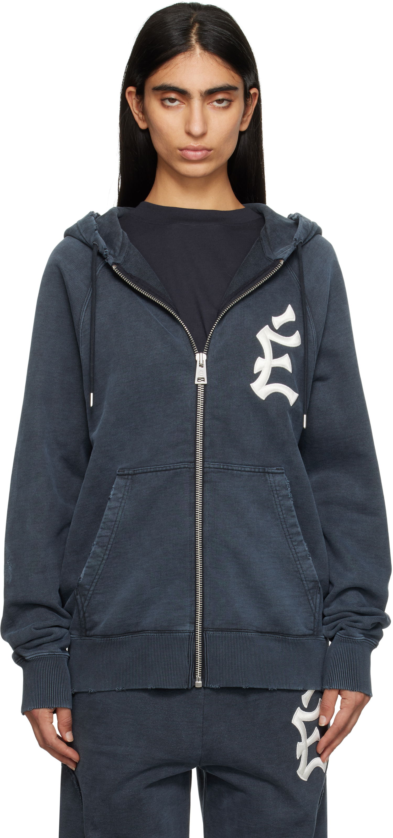 Суитчър Études 'The City' Loose Fit Zip-Up Hoodie Синьо | H24MMSWE275-44, 0