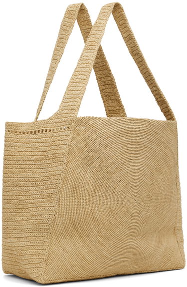 Голяма пазарска чанта Stella McCartney Stella McCartney Logo Raffia Tote Bag Бежово | 7B0084WP0375, 2