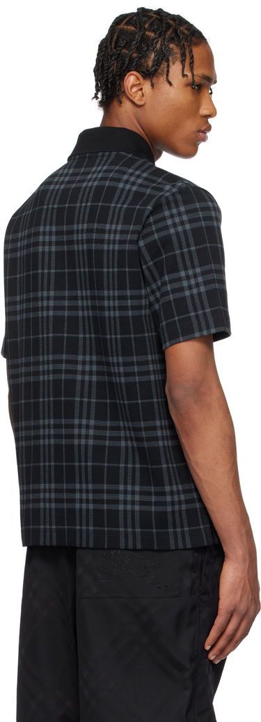 Поло тениска Burberry Burberry Stretch Cotton Blend Check Polo Черно | 8101895, 2