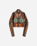 Re-Edition Dotted Mock Neck Long-Sleeve Cropped Top