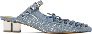 Кецове и обувки GANNI GANNI Denim Lace-Up Mules Синьо | S2926, 0
