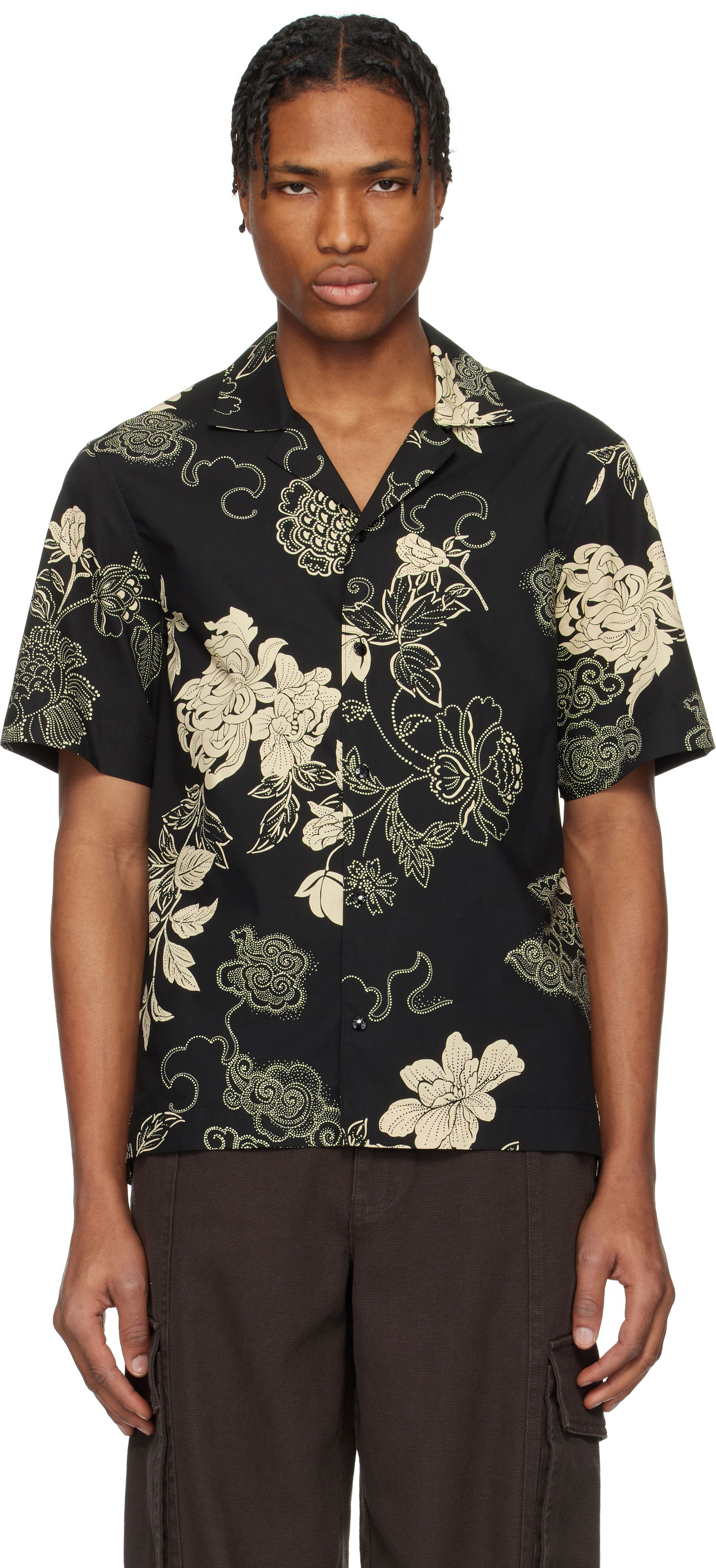 Риза Moncler Moncler Floral Print Cotton Shirt Черно | K10912F00018598I5, 0