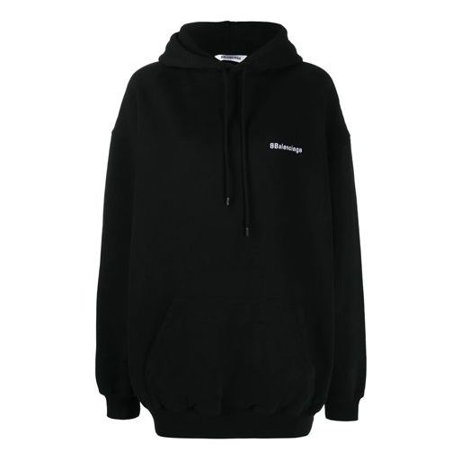 Суитчър Balenciaga Logo Cotton Hoodie Черно | 578135TJV851070