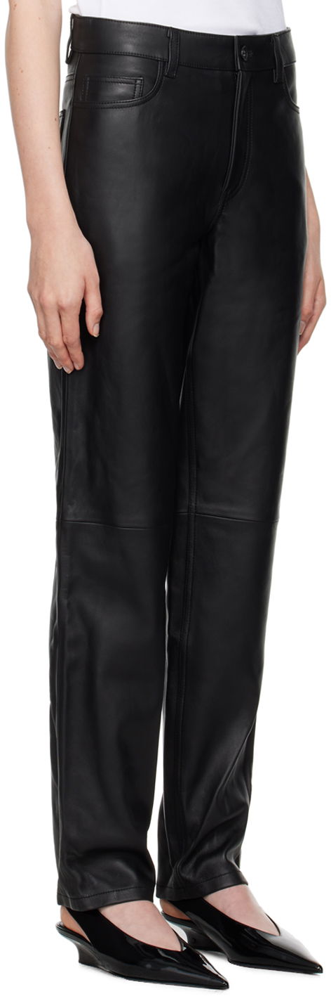 Панталони TOTEME TOTEME Five-Pocket Leather Pants Черно | 244-WRB0229-LE0083, 1