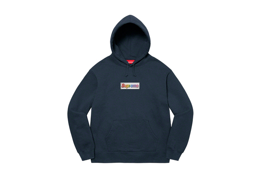 Суитчър Supreme Bling Box Logo Hooded Sweatshirt Тъмно синьо | SS22, 0