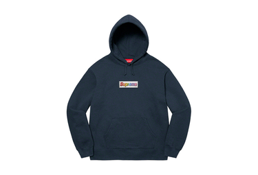 Суитчър Supreme Bling Box Logo Hooded Sweatshirt Тъмно синьо | SS22, 0