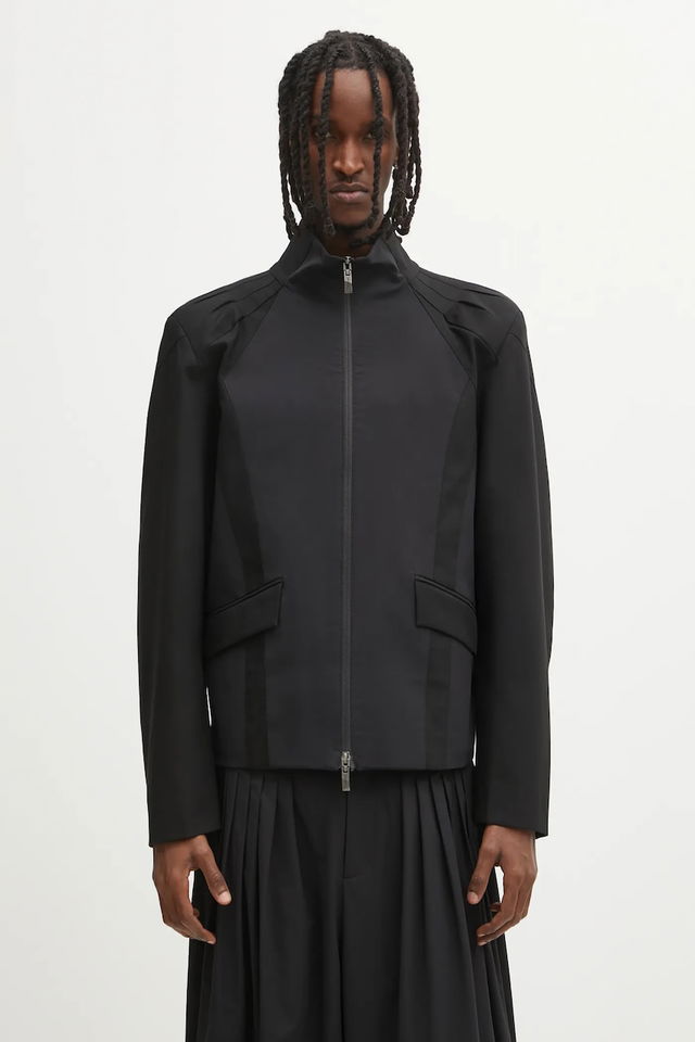 Structured High-Neck Cropped Jacket
