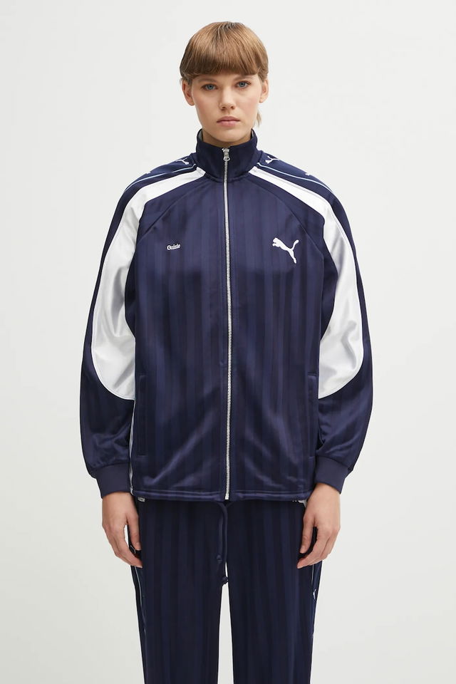 PUMA x GUIZIO Vertical Stripe Full-Zip Track Jacket with White Panels