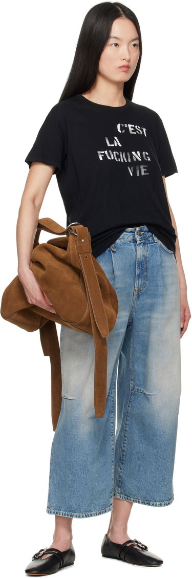 Дънки R13 R13 Cropped Wide Leg Jeans Синьо | R13WD046-D306A, 3