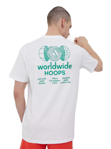Тениска adidas Performance T-Shirt Worldwide Hoops City Basketball Graphic Tee Бяло | IC1872