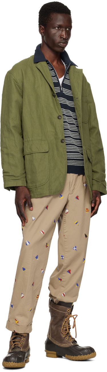 Поло тениска BEAMS Beams Plus Jacquard Polo Тъмно синьо | 3802-0037-156, 3