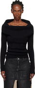 Rick Owens Concordians Runway Draped Neck Long Sleeve Sweater
