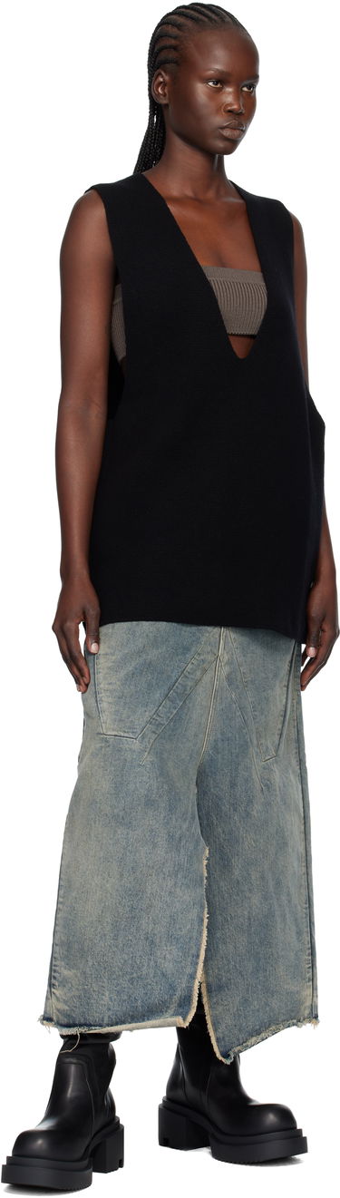 Потник Rick Owens Concordians Deep V-Neck Knit Tank Top with Ribbed Bandeau Черно | RP02E4658 CHWSR, 3