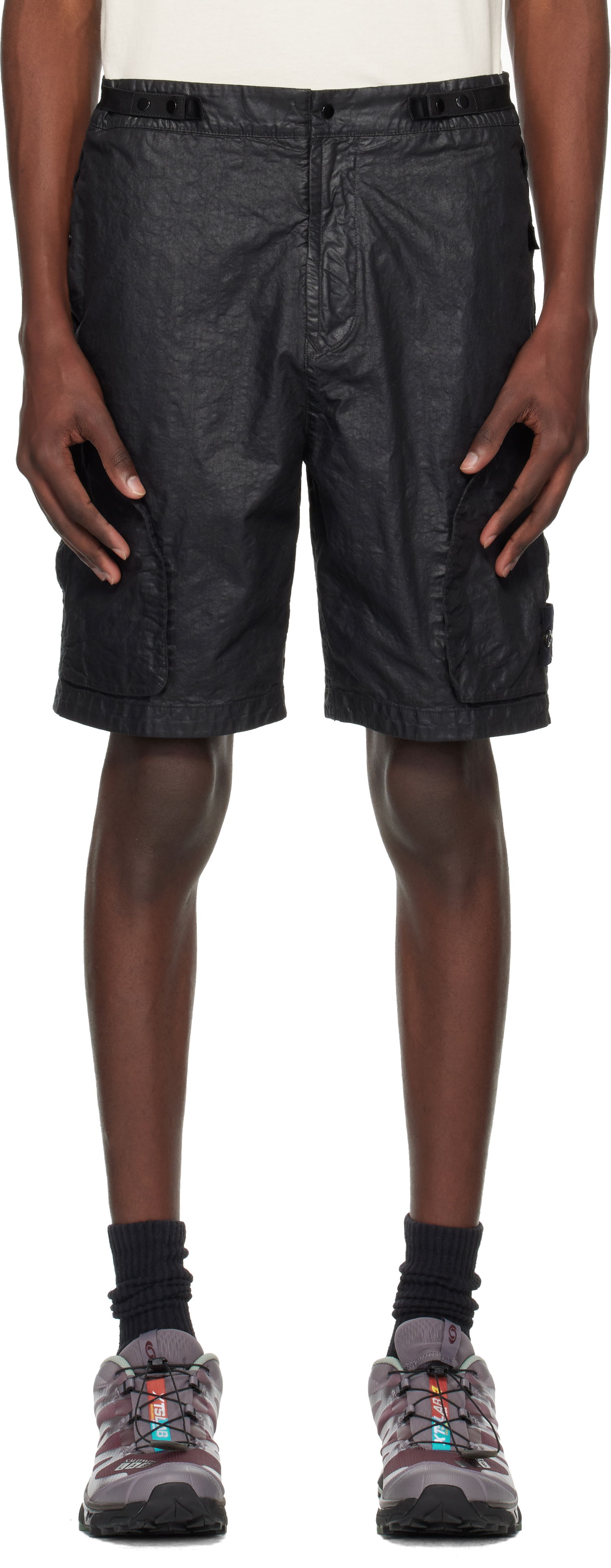 Къси панталони Stone Island Stone Island Organic Look Nylon Panama-TC Shorts Черно | K1S15 L100010 S0069, 0