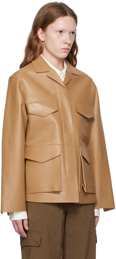 Яке TOTEME Army Leather Jacket Бежово | 233-108-737, 1