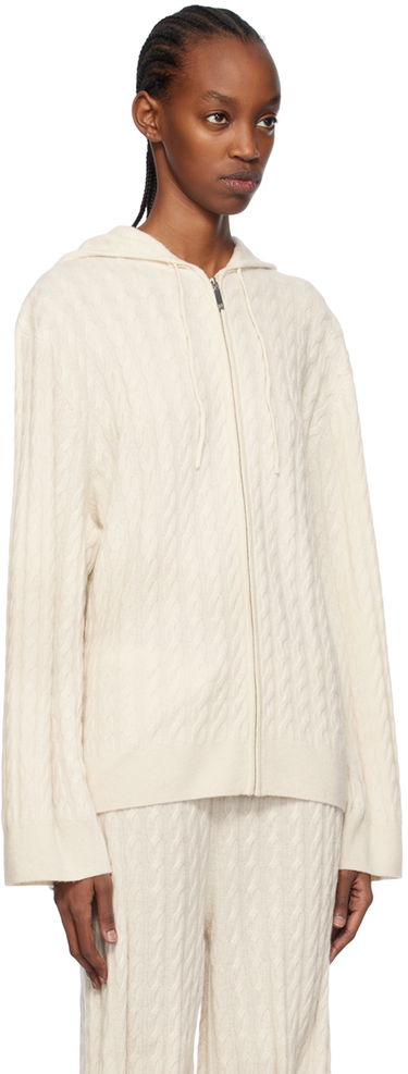 Пуловер TOTEME Cable Knit Zip Hoodie Бежово | 241-WRT1024-YA0023, 1