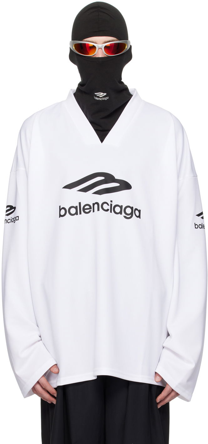 Тениска Balenciaga 3B Sports Icon Ski T-Shirt Бяло | 779988-TPVQ5-9000