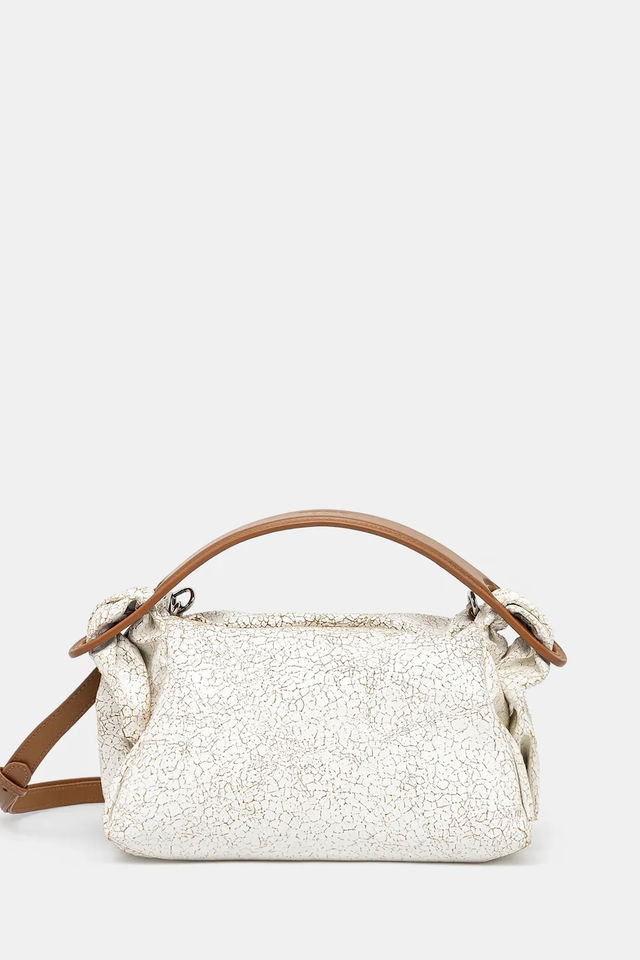 Cracked Finish Shoulder Handbag