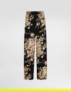 Dolce & Gabbana Rose-print Silk Vanity Pants