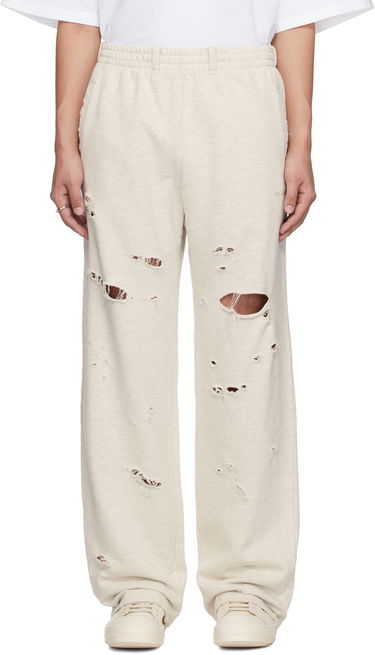 Спортни панталони We11done We11done Destroyed Jersey Jogger Sweatpants Бежово | WD-TA0-25-726-U-MG, 0