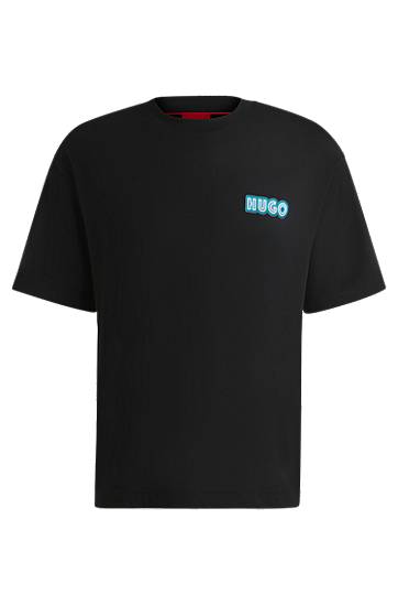 HUGO Cotton-Jersey T-Shirt with Logo Artwork