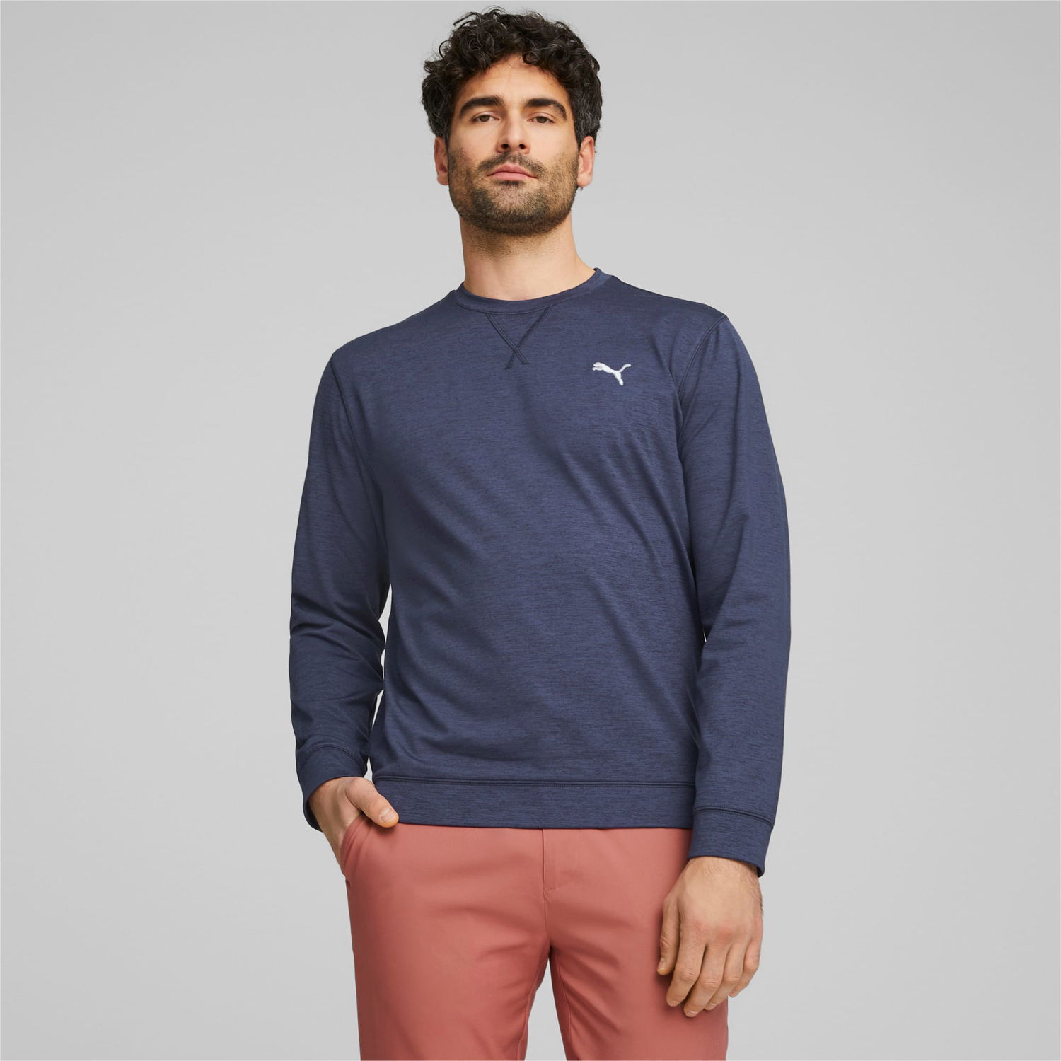 Суитчър Puma Cloudspun Heather Crewneck Golf Sweatshirt Тъмно синьо | 537467_04, 0