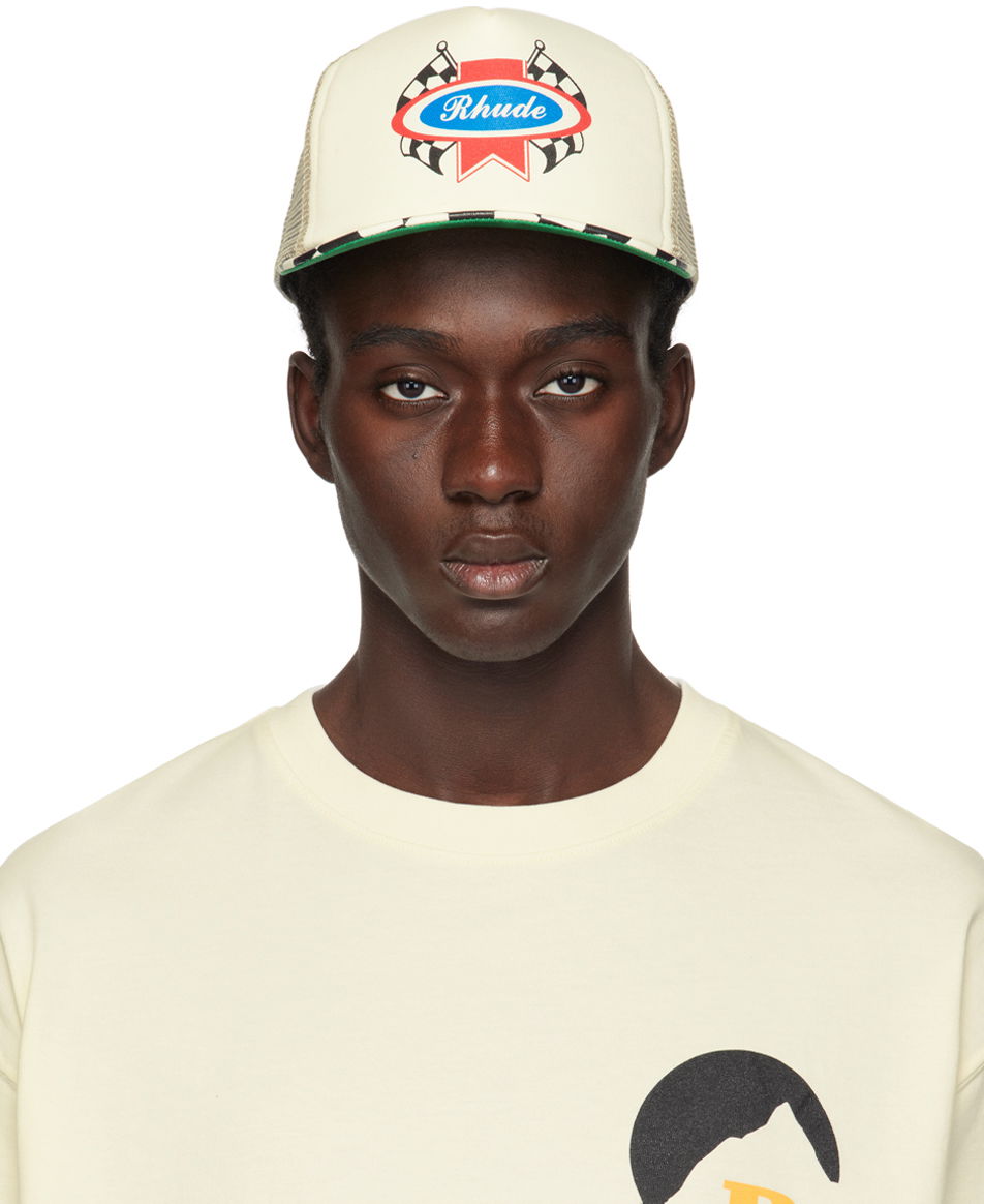 Шапка с козирка Rhude Chevron Rally Cap "Off-White" Бежово | RHPS24HA01608019, 0