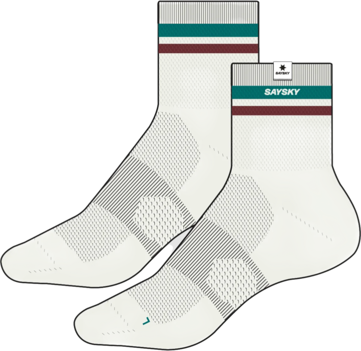 Чорапи Saysky Saysky Logo Combat Quarter Socks Бяло | ouaso403c101-ouaso403c101, 1
