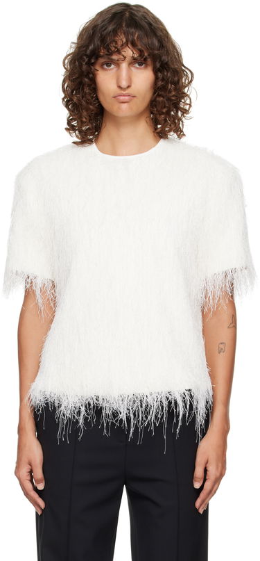 Тениска Loulou de Saison Loulou de Saison Zaro Fringed T-Shirt Бяло | ZARO, 0