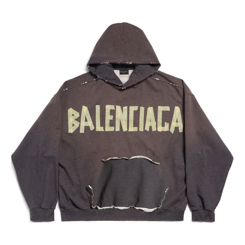 Суитчър Balenciaga Balenciaga Tape Type Ripped Pocket Hoodie Large Fit Сиво | 744441TQVA98519