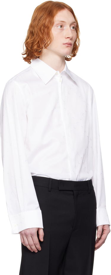 Риза Marine Serre Marine Serre 'MS' Jacquard Poplin Button Up Shirt Бяло | MSI037A CWOV0046, 1