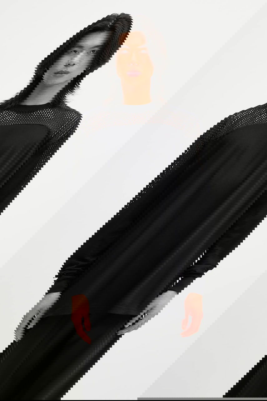 Тениска Rick Owens Rick Owens DRKSHDW Knitted - Girdered Long-Sleeve T-Shirt Черно | CM01E1673.CHJGOM, 0