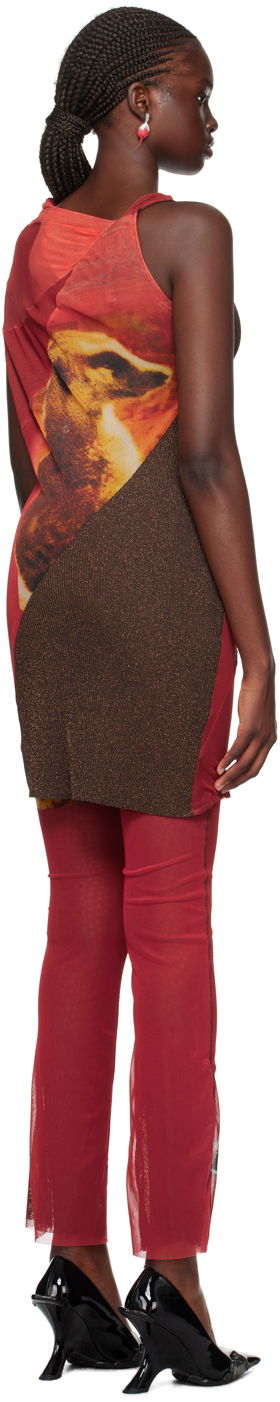 Pокля Ottolinger Ottolinger Cat Print Mesh Mini Dress Червено | 102601, 2