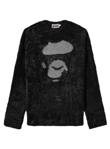 Пуловер BAPE Ape Face Knit Черно | 001KNI801003M-BLK