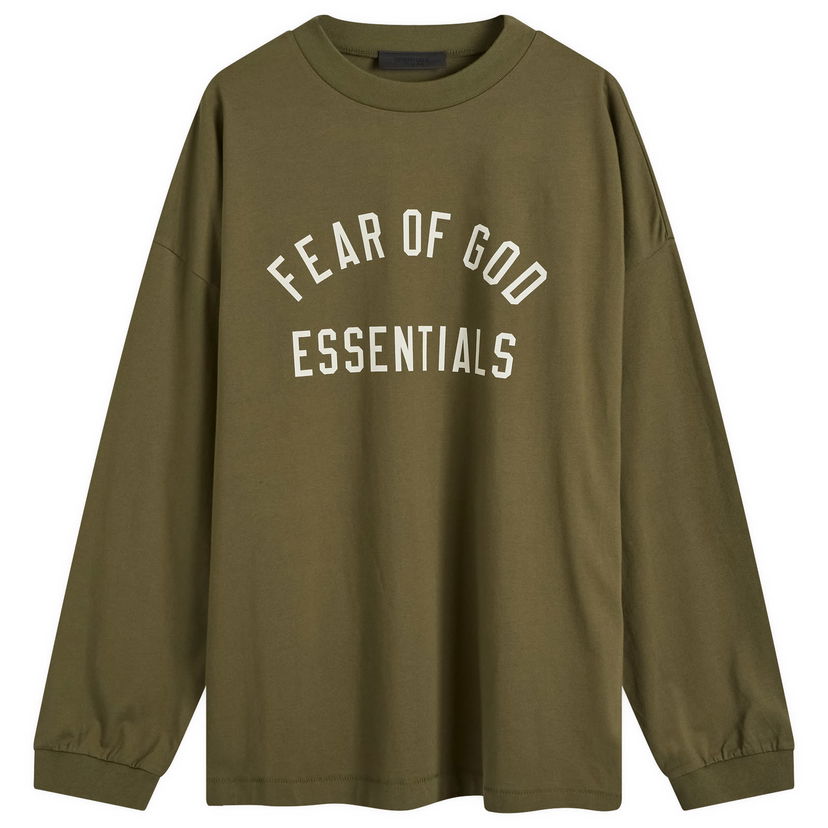 Тениска Fear of God Essentials Long Sleeve T-Shirt Зелено | 125BT244205F