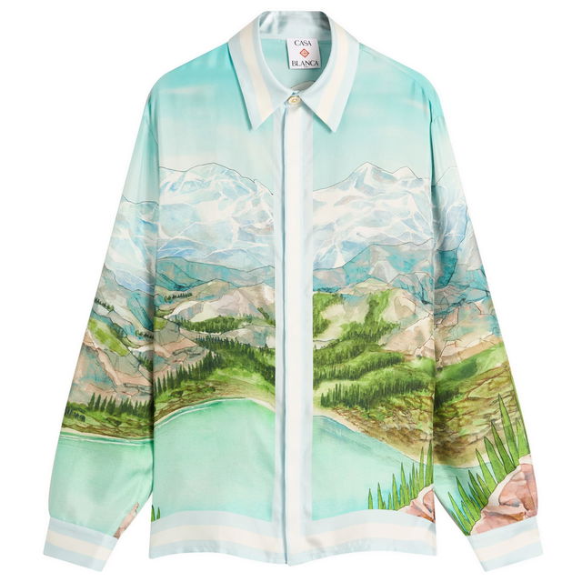 Casablanca Classic Long Sleeve Patterned Silk Shirt, Size Large