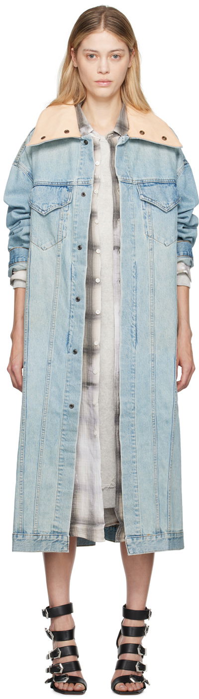 Парка R13 R13 Kat Long Denim Jacket Синьо | R13W5169-D245A, 0