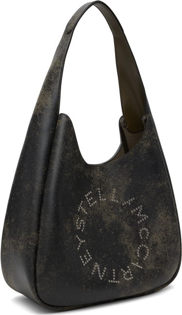 Голяма пазарска чанта Stella McCartney Stella McCartney Logo Slouchy Aged Large Tote Черно | 7B0102WP0591, 1