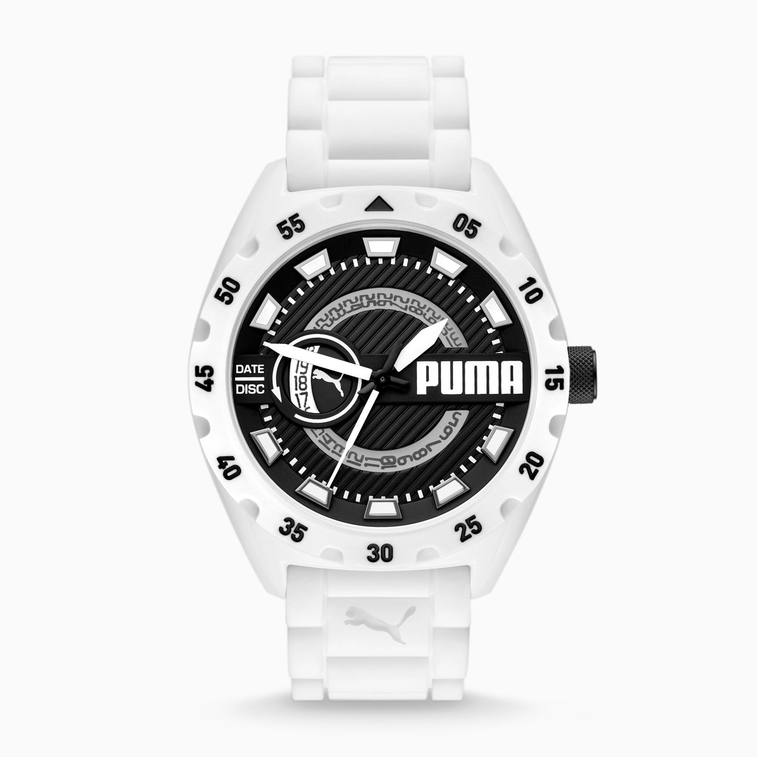 Часовник Puma Street V2 Three-Hand Date Black Silicone Watch Бяло | 933848_01, 0