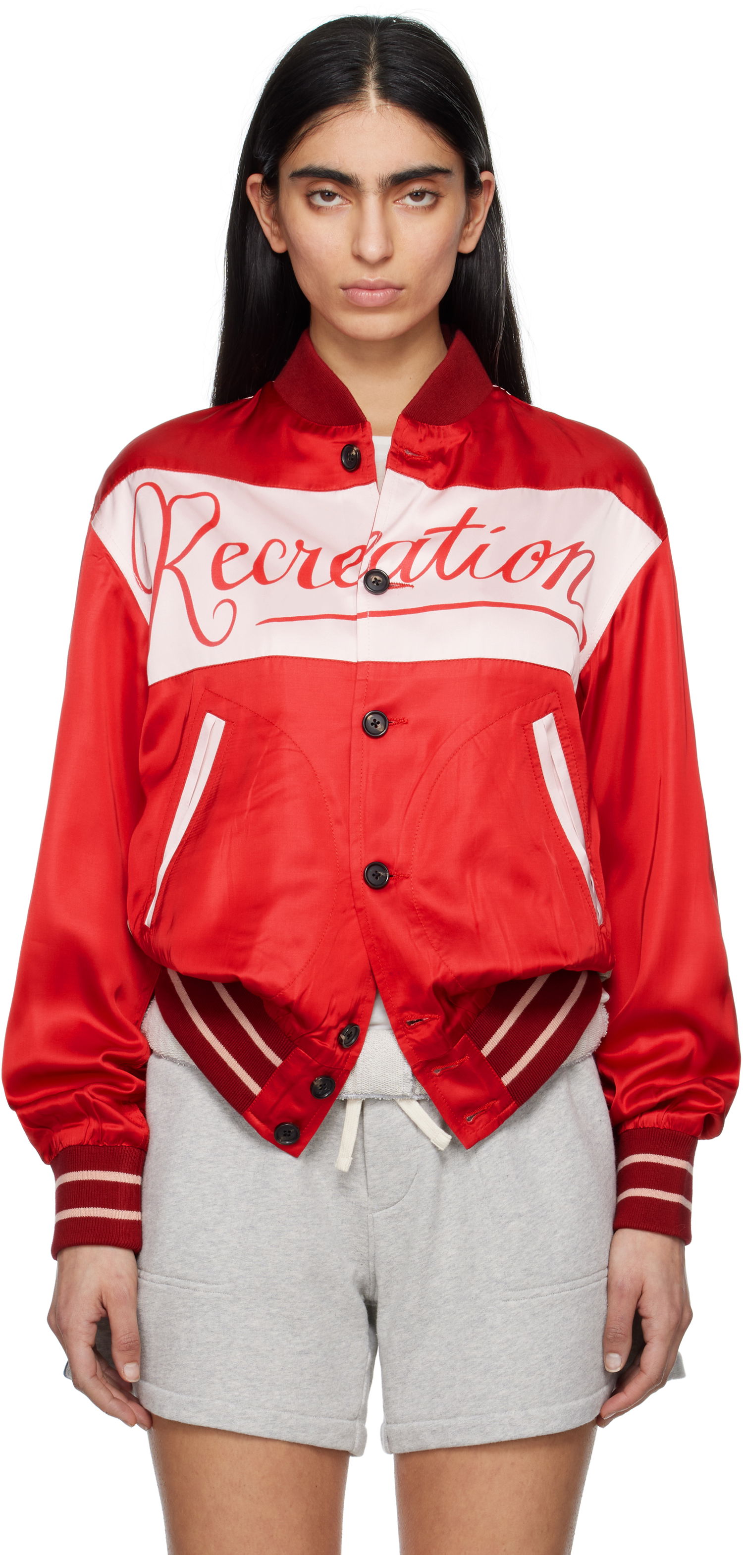 Яке бомбър Bode Bode Postcard Rally Jacket Червено | MRS25JA021, 0