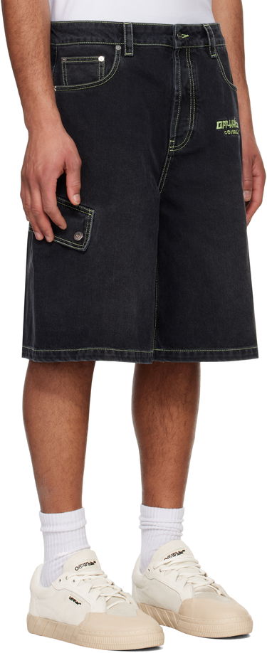 Къси панталони Off-White Off-White Safari Cargo Denim Shorts Черно | OMYC024S25DEN0021350, 1