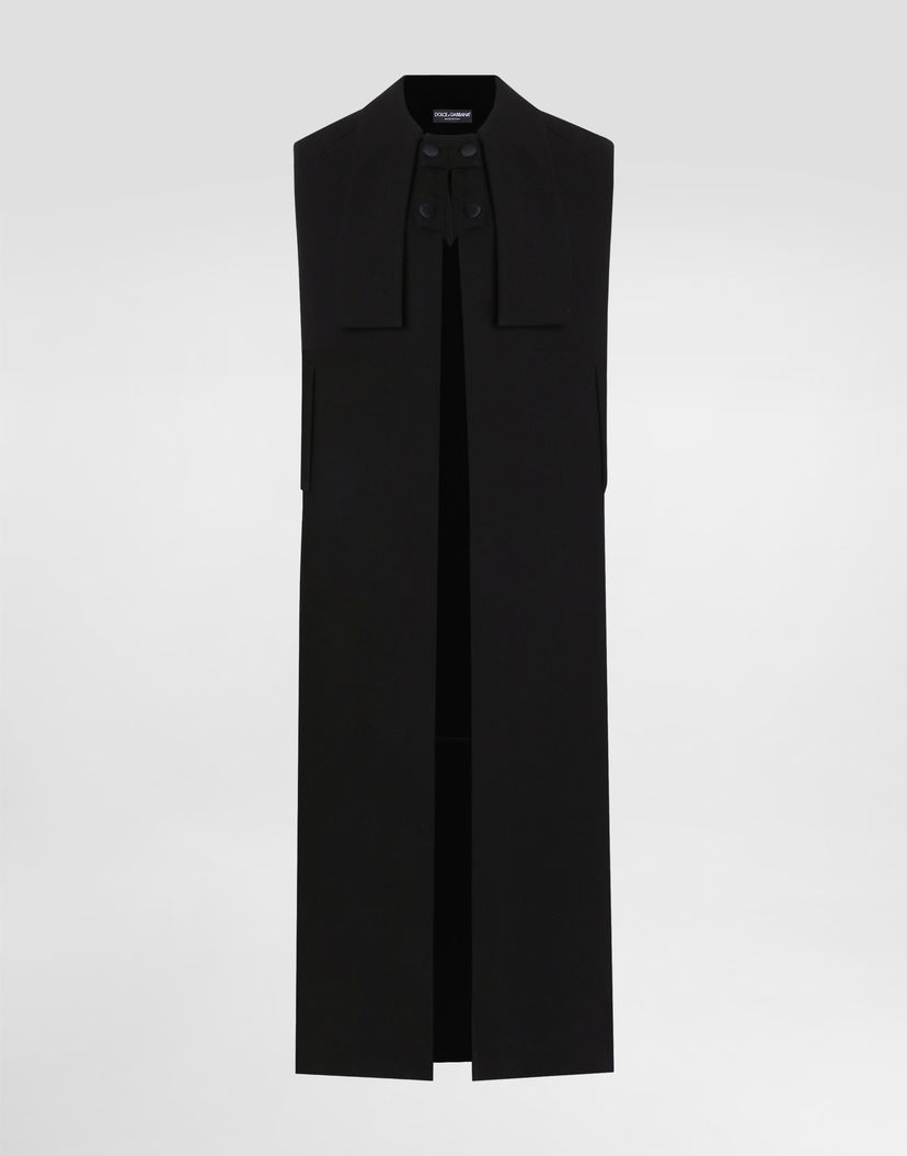 Яке Dolce & Gabbana Dolce & Gabbana Wool Crêpe Cape Черно | F0W3ZTFU2TZN0000